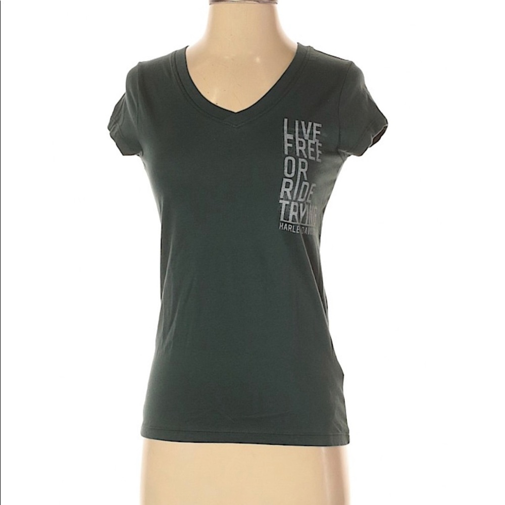 Harley Davidson V-neck Short Sleeve Sz-XS MSRP $75